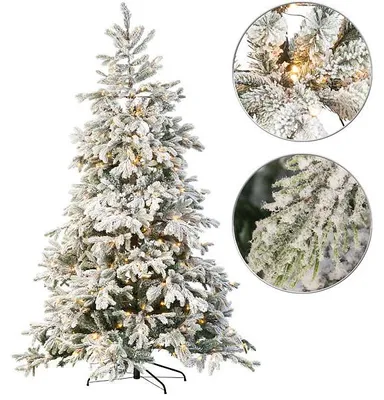 Image de Sapin de Noël artificiel blanc 500 LED / 857 branches / 225 cm