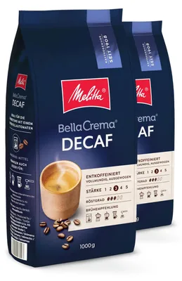 Produktbild von Melitta BellaCrema Decaf ganze Kaffee-Bohnen, für Kaffee-Vollautomaten, im Set
