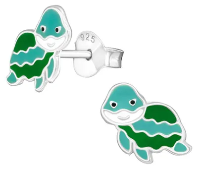 Produktbild von Kinder-Ohrstecker: 925 Silber Ohrringe „Schildkröte“