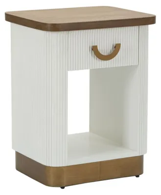 Zdjęcie produktu dla o Ferretti Tolosa stolik nocny 48x40x62 cm biało-brązowy