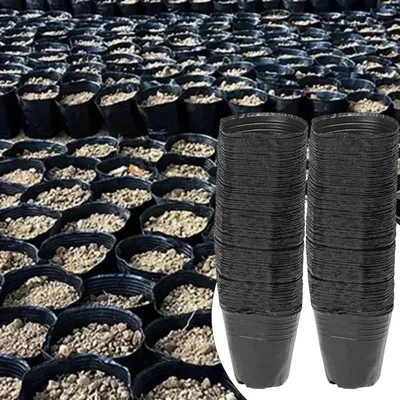 Immagine prodotto di Vasi per semina - Vasi riutilizzabili - Plastica - 200 pezzi - Taglia S - Neri