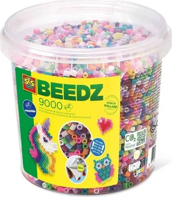 Image de Perles à Repasser, 9000 Pièces Couleurs Vives, Boîte Trendy, SES Creative
