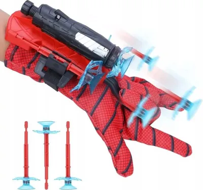 Produktbild von Kinderset - Handschuh Mit Wurfgerät + 3 Saugnapf-Pfeile - Spiderman