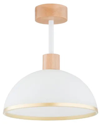 Immagine prodotto di Lampada da soffitto ZINO in legno chiaro, bianco e oro, 1xE27x15W, legno, dimensioni: 36x30x30 cm, IP20, Alfa