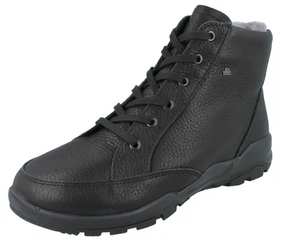 Produktbild von FINN COMFORT Erding Herren Winterstiefel Reißverschluss schwarz genarbtes Glattleder Lammfellfutter - Größe: UK 8,5