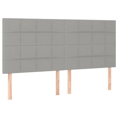 Produktbild von Kopfteil Hellgrau 160 x 5 x 118/128 cm Stoff