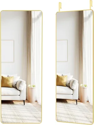 Produktbild von Rechteckiger Spiegel – Wand- oder Türspiegel – 120 x 40 cm – Gehärtetes Glas – Aluminium