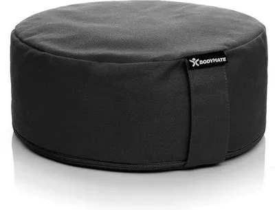 Produktbild von Famanu Yogakissen rund, 31 cm Durchmesser, 13 cm hoch, mit Buchweizen und Dinkel gefüllt, 100% Baumwolle