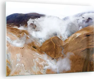 Produktbild von Bilder auf glas - Einteilig - Berge Wolken Landschaft - 70x50cm - Glasbilder - Wandbilder - Bilder - zum Aufhängen bereit - Wanddekoration aus Glas - Glas Bilder - Wandbild auf Glas - GAA70x50-4711