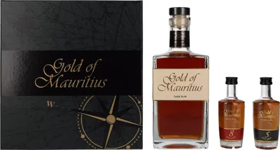 Produktbild von Gold of Mauritius Gift Set 40% Vol. 0,7l in Geschenkbox + 2x0,05l