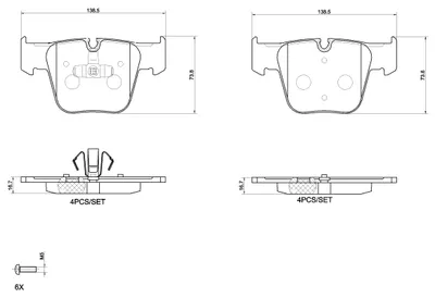 Produktbild von BREMBO Bremsbeläge Satz Vorne passend für MERCEDES-BENZ S-Klasse Limousine (W221) P 50 177