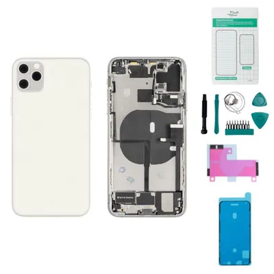 Produktbild von iPhone 11 Pro Max Gehäuse mit Backcover Silber - Set