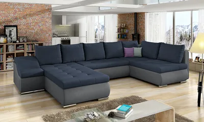 Produktbild von NABBI Ecksofa U mit Zerlegung ein Lagerraum Grosseto P - Blau grau