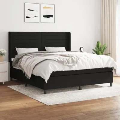 Produktbild von Maison Exclusive - Boxspringbett mit Matratze Schwarz 180x200 cm Stoff