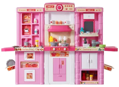 Produktbild von Kinderküchen-Spielset, 3-in-1-Kleinkinderküche mit simuliertem Sprühnebel, Geräuschen & Lichtern