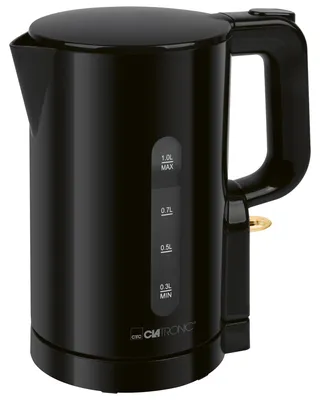 Produktbild von Clatronic® Wasserkocher 1L | 900W | BPA frei | Einhandbedienung | Wasserstandsanzeige | Kettle | Überhitzungsschutz | WK 3834 schwarz
