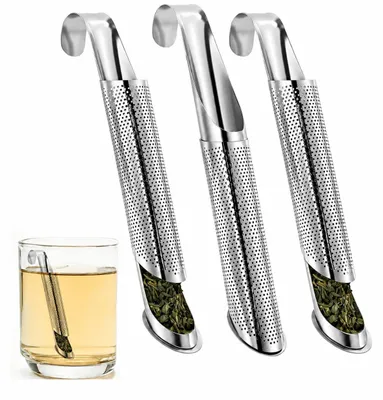 3er-Set Edelstahl Tee-Eier, feinmaschig, mit Zange