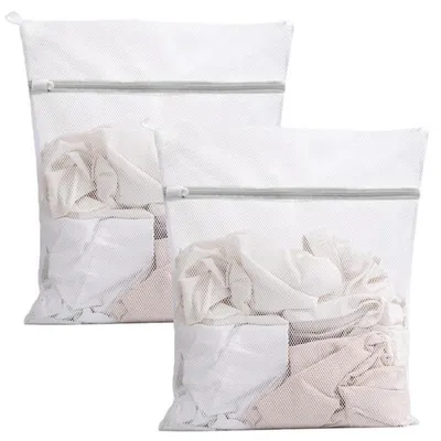 Productafbeelding van Wasmandjes voor de wasmachine, 2 stuks, 50x60 cm, netstof met rits, polyester