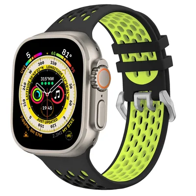 Obrázek produktu pro Sportovní řemínek na Apple Watch Cubenest černo-žlutá pro velikosti 42/44/45/Ultra 49 mm