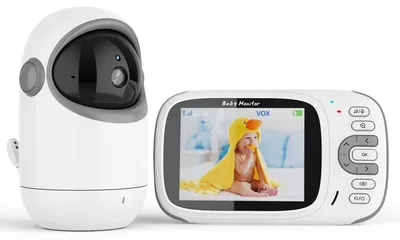 Produktbild von ZELURXX Babyphone mit 3,2-Zoll-Display, 2,4-GHz-FHSS, 300 m Reichweite, Nachtsicht und Temperaturanzeige