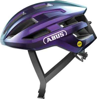 Produktbild von ABUS PowerDome MIPS Fahrradhelm, Violett, L, leicht, Aufprallschutz, für Damen und Herren, aerodynamisches Profil, Ponytail-kompatibel, cleveres Belüftungssystem (10 Ein-/7 Auslässe), Zoom Ace Verstellsystem