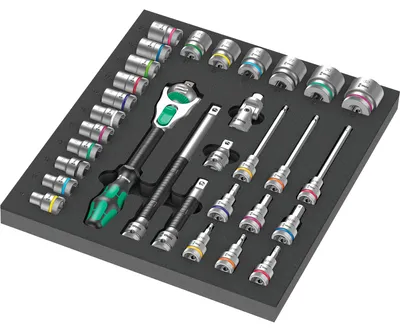 Immagine prodotto di Wera 9722 Schaumstoffeinlage 8000 C Zyklop 1/2" Knarre Set 1