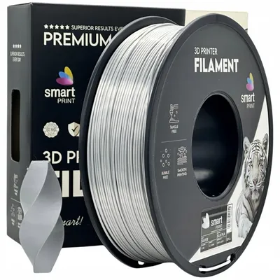 Obrázek produktu pro Filament PLA Hedvábný Silver Stříbrný Smart Print 1,75 mm 1000 g 3D tiskárna
