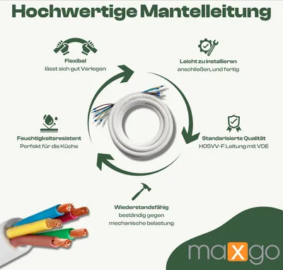 Produktbild von Herd-Anschlussleitung Weiß H05VV-F 5G2,5 5x2,5 1-50m, Länge:25m