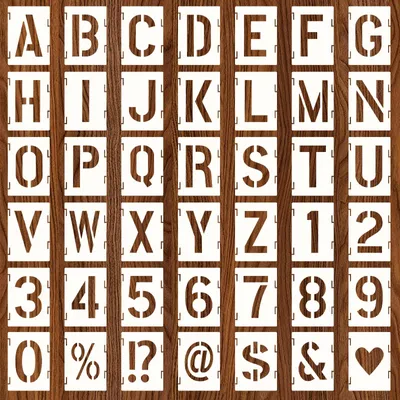 Produktbild von Buchstaben-Schablonen-Set - 42-teilig - Zum Malen und Gestalten - 10,16 cm