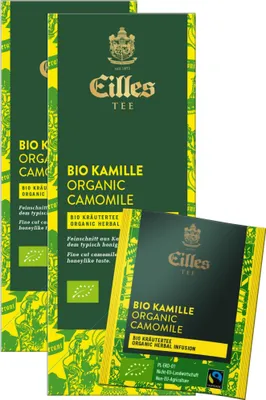 Produktbild von EILLES TEE Teebeutel  & Fairtrade Kamille, Sparpack mit 2x25er Box