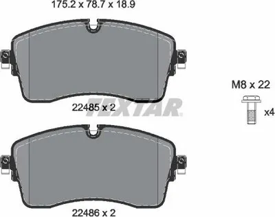 Produktbild von TEXTAR Bremsbeläge Satz Vorne für JAGUAR E-Pace (X540) 2248503