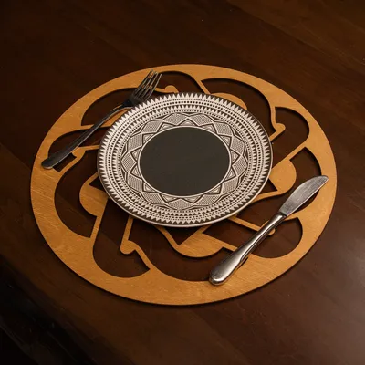 Imagen del producto de Hermia Concept, Don - Juego de posavasos de madera (6 unidades), 100% madera, color miel, 36 x 36 cm