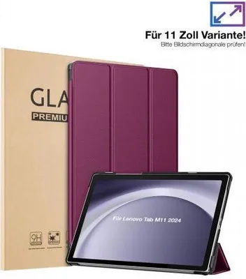 Produktbild von Schutzhülle + 2x 9H Display Glas für Lenovo Tab M11 11.0 Zoll Cover Case Schutz Tablet Farbe: Lila