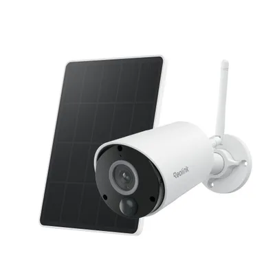 Produktbild von Reolink Argus Eco+Solarpanel, 5MP Batterie WLAN Überwachungskamera Aussen, Personen-/Fahrzeugerkennung, 2,4GHz WiFi, Nachtsicht, 2-Wege-Audio