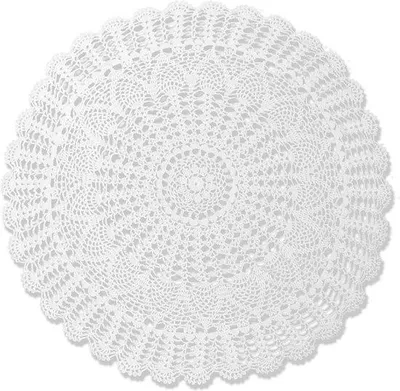 Image de Nappe tissée - Nappe ronde blanche de 95 cm, confectionnée au crochet de manière artistique - Accessoire de décoration d'intérieur de style bohème - blanc