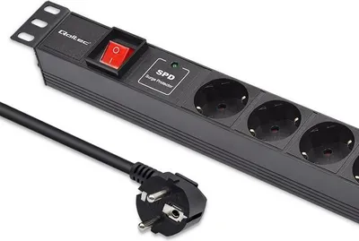 Obrázok produktu pre Qoltec hliníková zásuvková lišta PDU pre 19'' RACK | 1U | 16A | 6xSCHUKO | 1,8m