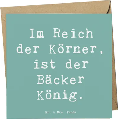 Produktbild von Mr. & Mrs. Panda Grußkarte Spruch Bäcker Krönung - Meeresbrise - Geschenk, n, Geschenke für Berufstätige, Respekt, Klappkarte, Berufsleben, anlasskarte, Beruf
