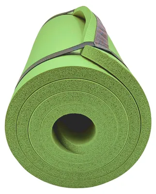 Image de Tapis de yoga et de fitness extra-épais (1,5 cm), antidérapant, 180 x 60 cm | Tapis de Pilates, d'entraînement, de sport et de gymnastique | Rembourré, pour le yoga, le fitness et la gym à domicile, couleur : vert clair