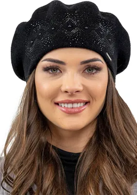 Produktbild von Vivisence damen baskenmütze eleganter wintermütze warm und gemütlich kopfbedeckung an winter und herbst warm dick strickmütze, klassisch mütze für frauen, hergestellt in der eu, schwarz, einheitsgröße