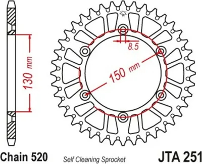 Obrázek produktu pro Ozubené kolo JT JTA251,48BLK