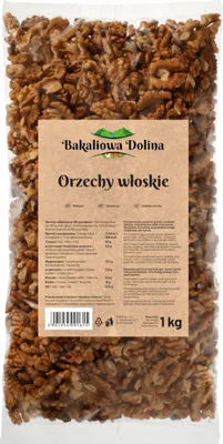Zdjęcie produktu dla Orzechy włoskie 1 KG - Połówki i kawałki - Pokarm dla mózgu - Składnik do pieczenia - Przekąska do pracy i szkoły - Naturalne - Dieta ketogeniczna