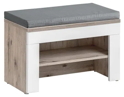 Obrázek produktu pro Šedý botník s polštáři Police Moderní design  nábytek Dřevěný botník