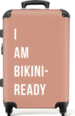 Produktbild von NoBoringSuitcases.com® Großer Koffer - Ich bin bereit für den Bikini - Pink - Zitat - Kombinationsschloss TSA - Hartschalen Trolley 4 Rollen - 72 liter - Reisekoffer - 66 cmKoffer Mittelgroß 67x43x25 cm, 72L,