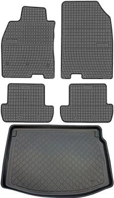 Image de Renault Mégane III berline 3 portes (11.2008-12.2015) - Ensemble : tapis de sol en caoutchouc + tapis de coffre