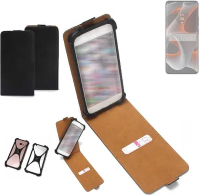 Produktbild von K-S-Trade Handyhülle Schutzhülle kompatibel mit Motorola Edge 50 Pro Hülle Case Cover Flip Style Bumper schwarz 1x