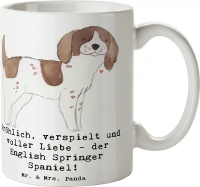 Produktbild von Mr. & Mrs. Panda Pott English Springer Spaniel Freude - Weiß - Geschenk, Apportierhund, Tasse, Teepott, trainierbar, Hunderassen Eigenschaften, Hunderasse, Freundlich