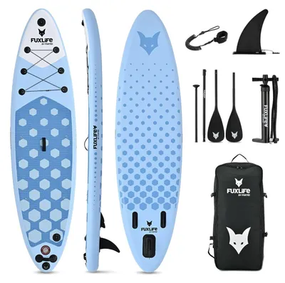 Produktbild von FUXLIFE by FUXTEC SUP Board FX-SUP320D1 blau | Stand Up Paddle Board | aufblasbar | 150 kg | 320 x 81 x 15 cm | Set blau