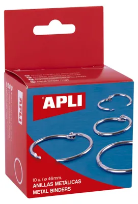 Produktbild von Metallringe 46 mm Ø, 10 Stück, APLI, Bastelbedarf, Ringbuchringe