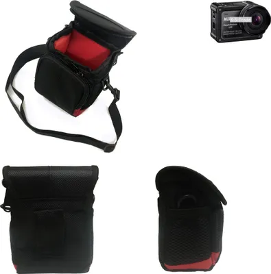 Produktbild von K-S-Trade Kameratasche Fototasche Umhängetasche Schultertasche Zubehör Tasche Schutz Hülle kompatibel mit Nikon KeyMission 170 mit Zusatzfach und
