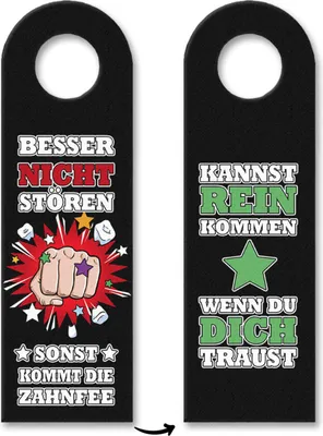 Produktbild von Betreten verboten - kannst rein kommen Türhänger 3er Set mit Faust